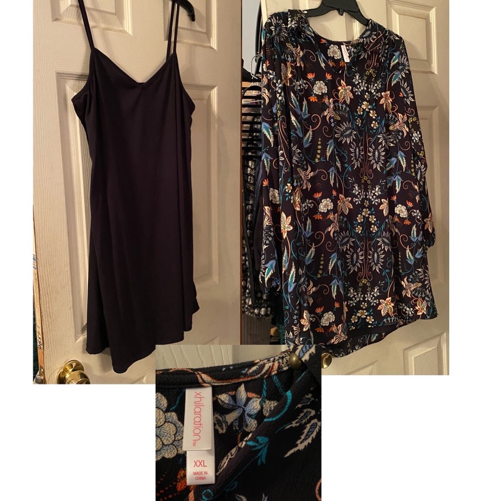 Beautiful black lined floral dress. Worn for a wedding. Two dresses in one